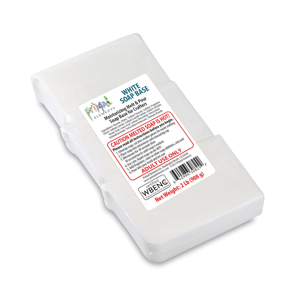 Primal Elements front packaging showing clean white soap base and weight benefit