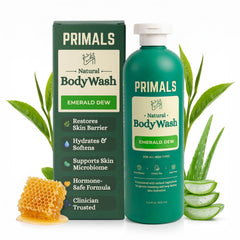 PRIMALS front bottle view showing natural cleansing benefit