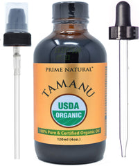PRIME NATURAL front bottle shot showing 4oz amber packaging and organic label benefits