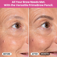 Prime Prometics pencil applied on mature model showing natural-looking filled brows