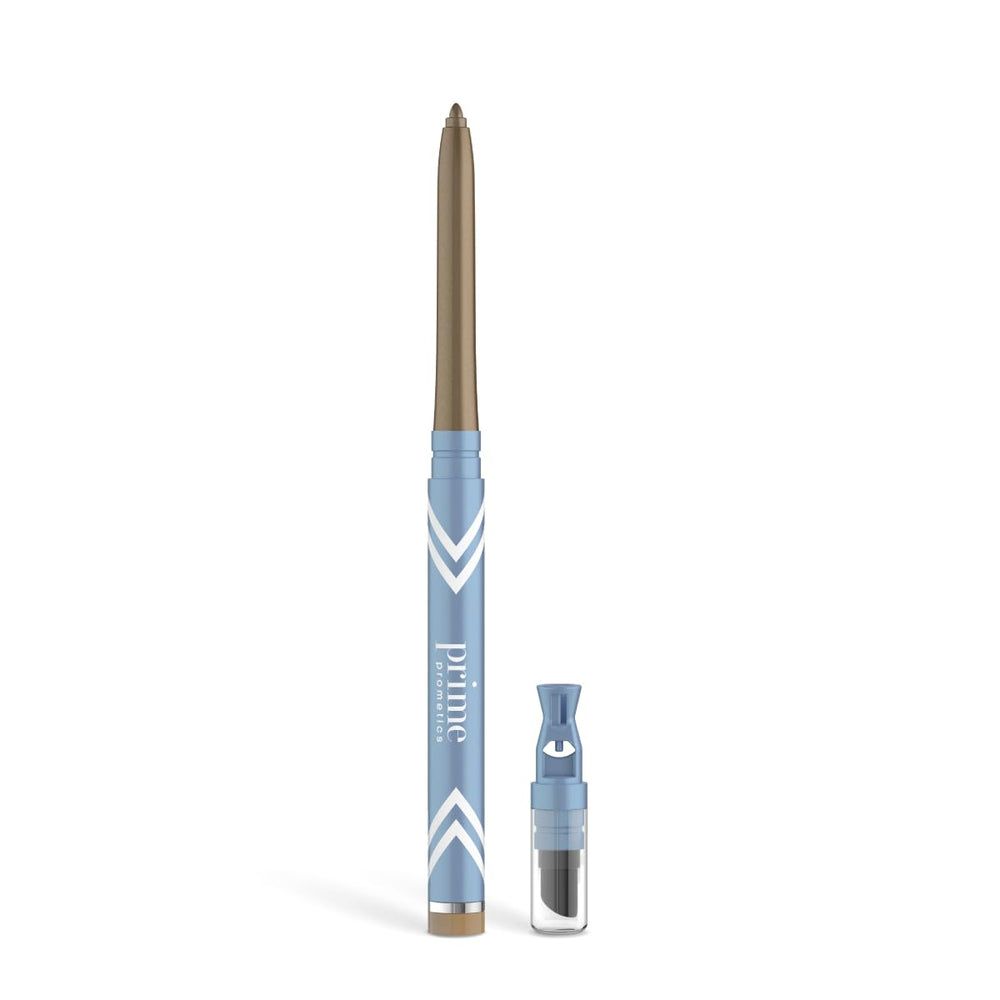 PRIME PROMETICS front packaging showing golden metallic liner and cap, clear branding benefit