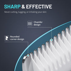 PRITECH ceramic blade close-up demonstrating protective chamfer for nick-free trimming