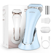 PRITECH electric razor front view showing controls and ergonomic grip for easy handling