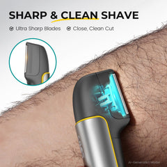 PRITECH extendable arm detail demonstrating 2 inch reach for easier back grooming