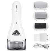 PRITECH front view of electric callus remover showing ergonomic shape and easy grip benefits