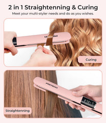 PRITECH flat iron used on hair to demonstrate smooth glide and reduced passes