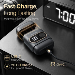 PRITECH USB-C port view indicating fast-charge compatibility and travel-friendly power