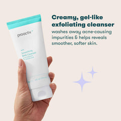 Proactiv+ bottle in hand showing 6 fl oz scale to illustrate actual product size and convenience