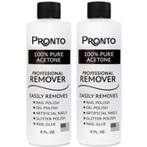 Pronto front packaging showing two 8 fl oz bottles and quick removal benefit
