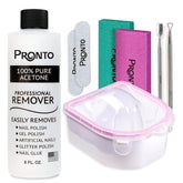 Pronto bottle and manicure tools showing kit components and easy removal