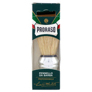 Proraso brush front view showing full boar bristle head and ergonomic grip benefit