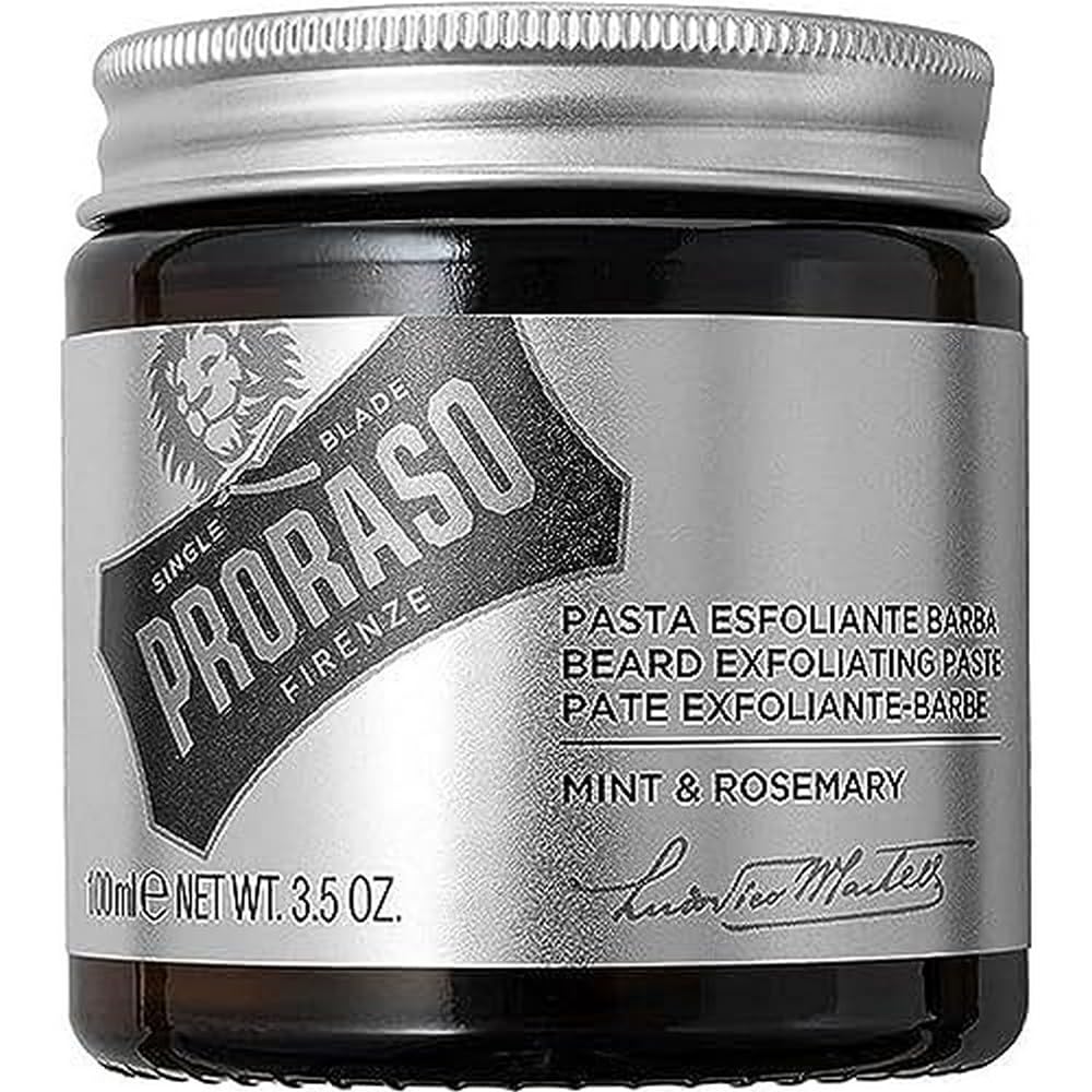 Proraso jar front view showing product branding and neat packaging benefit: clear identification