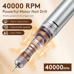 Pruk handpiece close-up highlighting quiet motor and ergonomic grip benefit