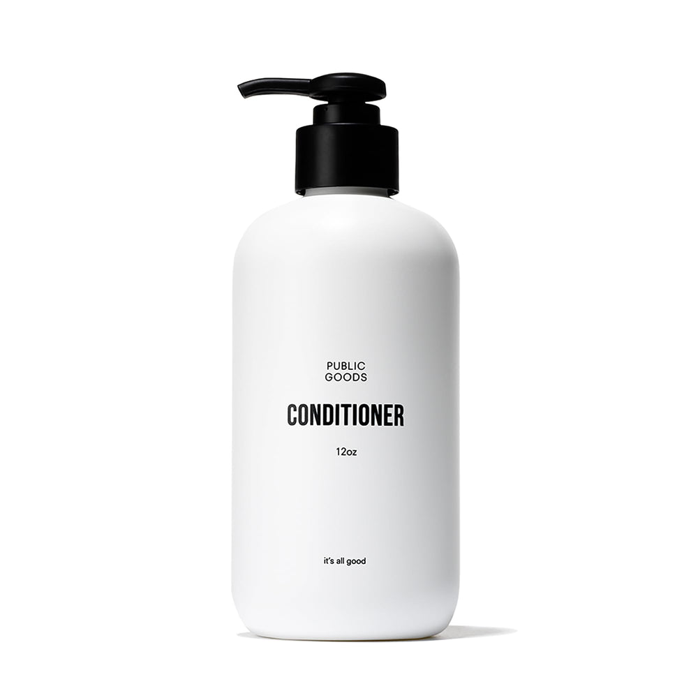 Public Goods conditioner front label showing brand and size, clarifying contents