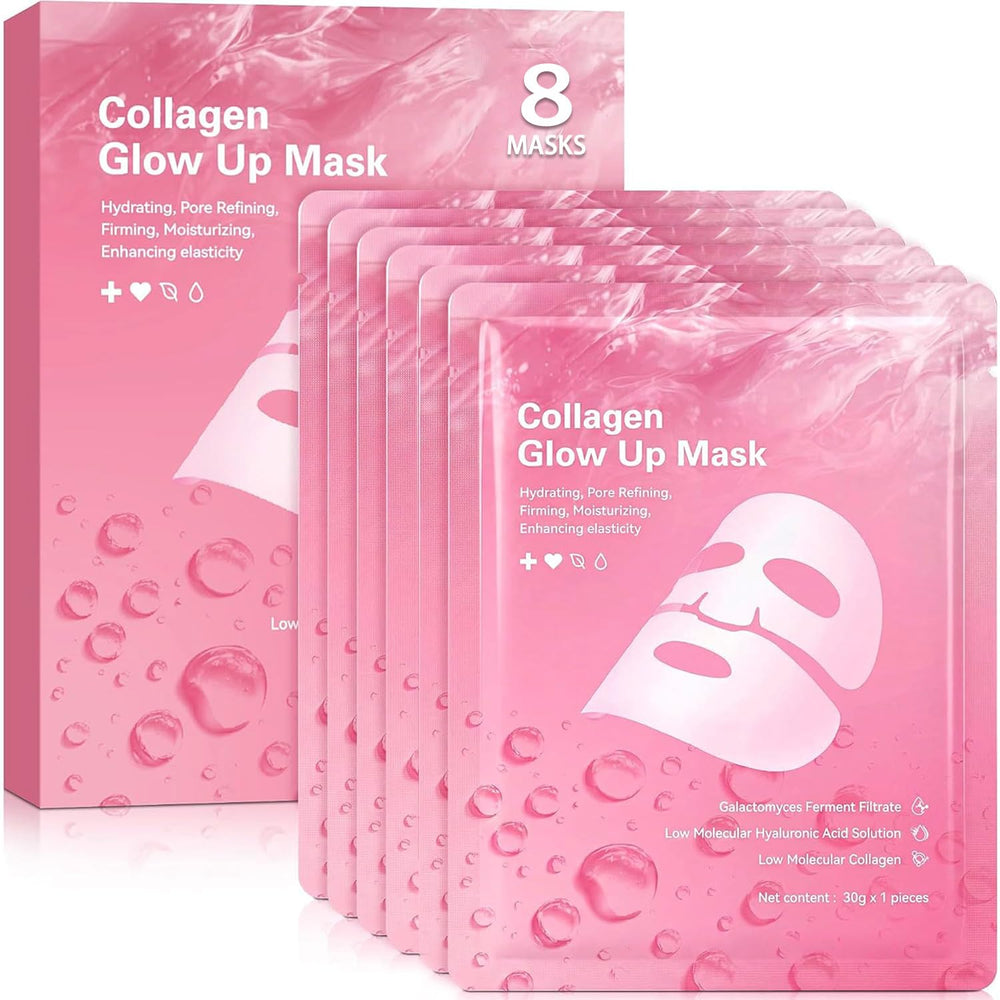 Puisa front packaging showing 8-sheet collagen mask and benefits