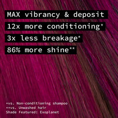 Pulp Riot magenta swatch applied to hair strand demonstrating true-to-tone payoff and vibrancy