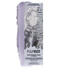 Pulp Riot front tube showing icy silver shade and 4 oz size for easy identification and use