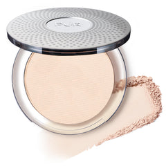 PÜR MINERALS compact front view showing shade Ivory and portable design benefit