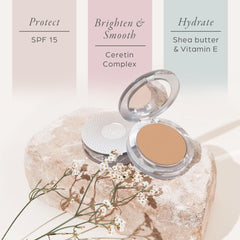PÜR MINERALS compact with mirror and applicator for quick on-the-go touch-ups