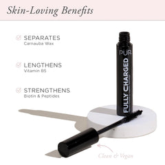 PÜR MINERALS texture swatch on skin showing smooth volumizing finish