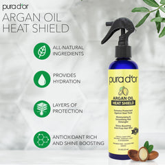 PURA D'OR argan oil droplet close-up highlighting nourishment and shine