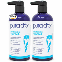PURA D'OR front packaging showing two 16oz bottles and product clarity benefit
