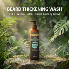 PURA D'OR pump dispensing beard wash texture for gentle cleansing benefit