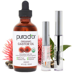 PURA D'OR front bottle view showing label and organic claims for clear benefit