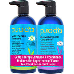 PURA D'OR front packaging showing both 16oz bottles and clear product branding, communicates reliability