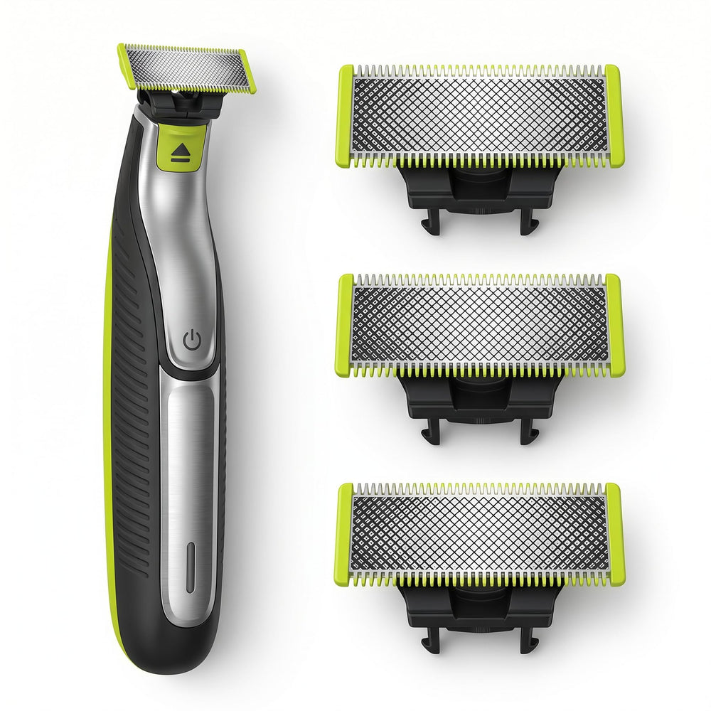 PURCHASE 2 QUICK front packaging showing three replacement blades and benefits