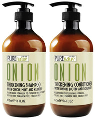 PURE NATURE LUX SPA front packaging showing volumizing onion duo benefits