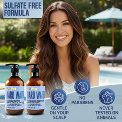 PURE NATURE LUX SPA shampoo texture on hand showing gentle moisturizing benefit