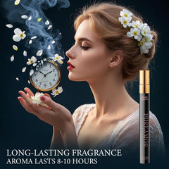 PUREAMOR applied on wrist showing skin-adaptive scent and subtle confidence boost