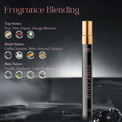 PUREAMOR spray close-up demonstrating fine mist for efficient long-lasting coverage