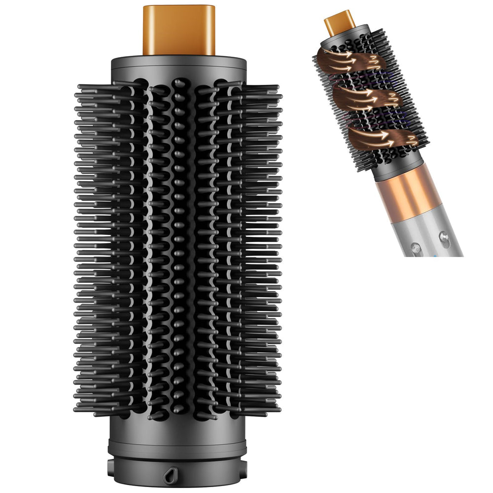 PUREGUST front view of round brush showing compact barrel and styling benefit