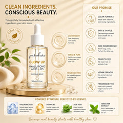 Purekure serum texture on fingertip, shows lightweight absorbent finish