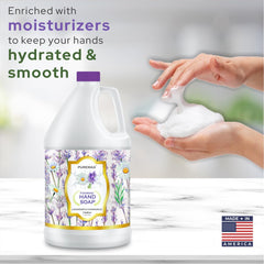 Puremax being poured into a foaming dispenser for easy refills benefit