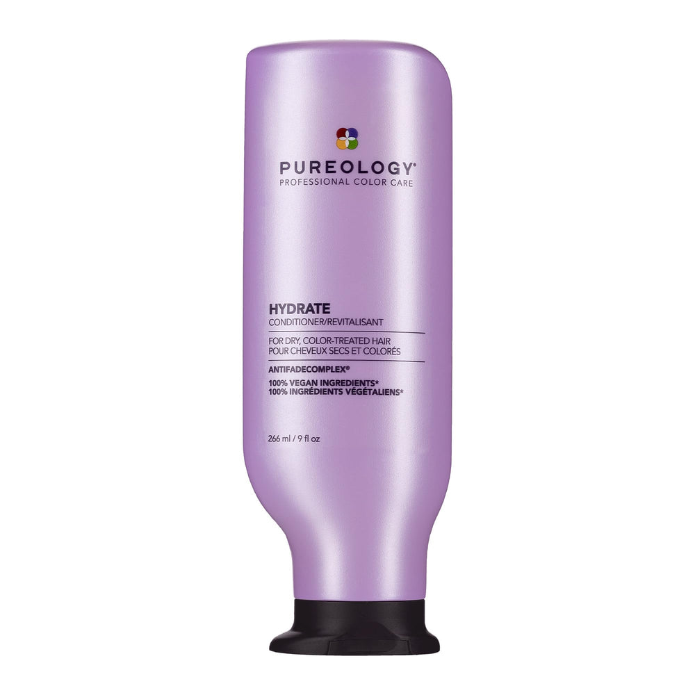 Pureology hydrate conditioner front packaging shows brand and moisturizing benefit