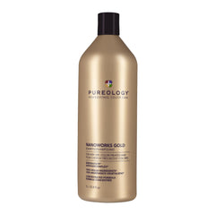 Pureology Nanoworks Gold front bottle showing 33.8 fl oz label and professional look