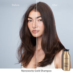 Pureology creamy shampoo texture on palm demonstrating rich moisture