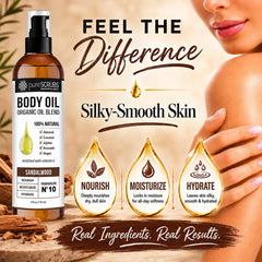 pureSCRUBS ingredient bottles with jojoba and argan highlighting natural blend benefit