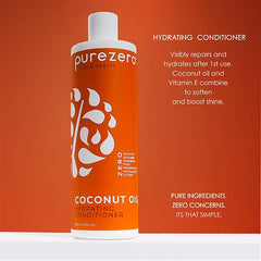 PureZero creamy shampoo texture with coconut lather for moisturizing action
