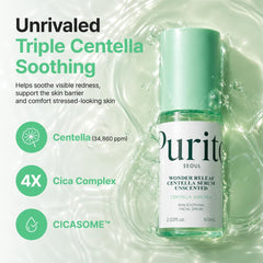 PURITO close-up texture shot showing lightweight serum for quick absorption