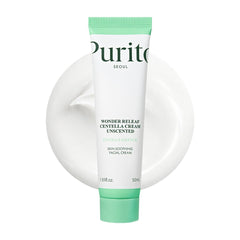PURITO jar front view showing simple packaging and soothing benefit