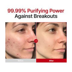 PURITO mist landing on skin showing lightweight texture and soothing benefit