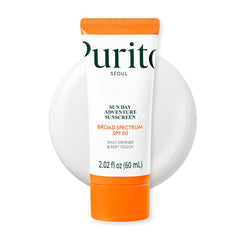 PURITO sunscreen front packaging showing SPF 50 and benefits