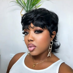 PurpleSexy side profile with bangs showing face-framing benefit