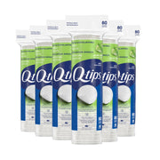 q-tips front pack showing product and count, clear benefit quick access
