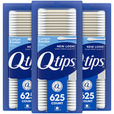 Q-tips front packaging showing brand and count, convenient long-lasting supply