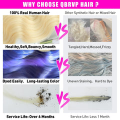 QBRVP hand-touch of body wave texture highlighting softness and smoothness benefit